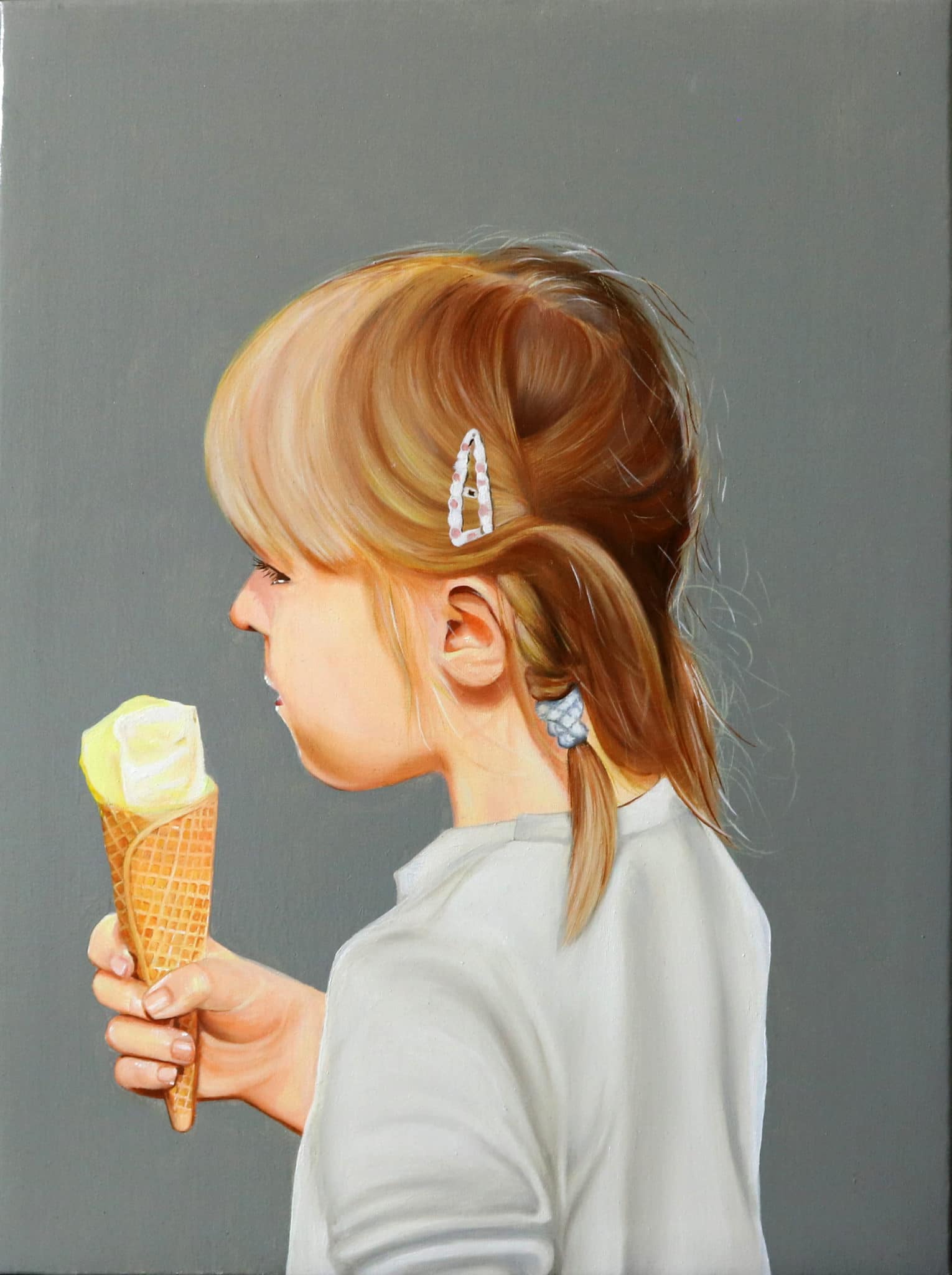 Portrait of a little girl with ice cream